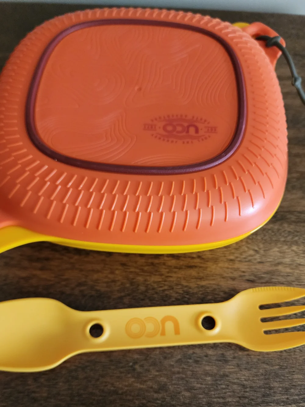 UCO Yellow and Orange Camping Plate Plastic - Compact Outdoor Utensil Set